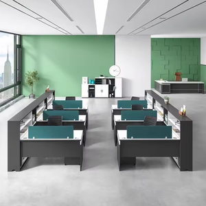 Particiones Modulares para Oficina, Escritorios para 2, 4 y 6 Personas, Estaciones de <span class=keywords><strong>Trabajo</strong></span> Modernas Tipo Cubículo, Mesas de <span class=keywords><strong>Trabajo</strong></span> a Precio Económico - Product Image 4