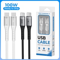Câble de données USB Type C vers C prêt à être expédié, PD 100W, câble de charge rapide tressé pour téléphones et ordinateurs portables avec puce E-Mark
