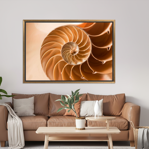 Golden Ratio Nautilus Shell Spiral <b>Canvas</b> Print, Zen Nature Art,GOLD <b>FRAMED</b> <b>CANVAS</b> - Product Image 3