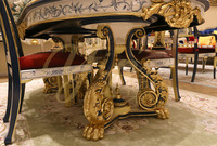 Yips LDF-1801-0696 série B & W peint à la main bleu et blanc motif porcelaine salle à manger de luxe 6 places Table à manger