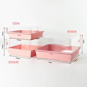 Caja de Embalaje para Charcutería al por Mayor con Ventana, Caja Rosa para Tiramisú, <span class=keywords><strong>Donuts</strong></span>, Postres, Mousse y Pasteles con Tapa Transparente, Caja para Entrega de Pasteles - Product Image 5