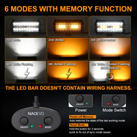 Barre lumineuse de travail LED en aluminium moulé sous pression, étanche IP68, double couleur blanc/jaune, 7 pouces, 120W, haute puissance, pour camion/SUV tout-terrain