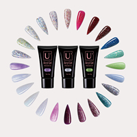 Vente en gros d'ongles paillettes couleurs UV acrylique Poly Gel couche de base pour acrylique et gel poly extension gel pour ongles clair