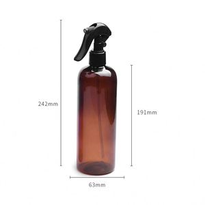Botella de Spray para Mascotas de Plástico de 16 oz, Blanca, Negra, Ámbar, Marrón, Botella de Plástico Ámbar de 500 ml con Pulverizador Negro - Product Image 3