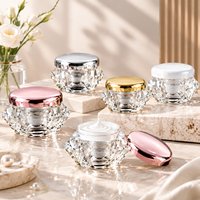 Pot à crème pour les yeux personnalisé en acrylique transparent à double paroi avec couvercle métallique 5g 10g 15g 20g 30g