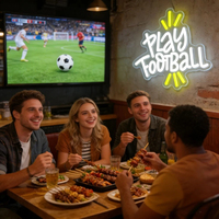 Neonawall Enseigne néon personnalisée OEM ODM LED USB motif Football, Décoration murale pour les fans de football, les enfants, le salon et la salle de jeux