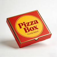 Boîte à pizza plate ondulée TongKun jaune, motif floral personnalisé imprimé, recyclable, biodégradable, écologique, finition mate, qualité alimentaire