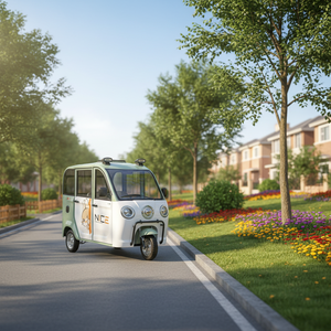 Moto électrique <span class=keywords><strong>4</strong></span> portes Tuktuk Corps fermé 3 passagers Certifié Dot Passager Commute Cargo Delivery E-Tricycle Abrité - Product Image 1