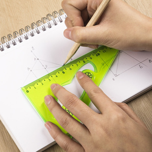 Ensemble de 3 pièces ensemble de <span class=keywords><strong>math</strong></span>ématiques rapporteur carré règle géométrique flexible promotionnel règle <span class=keywords><strong>en</strong></span> plastique pour l'école - Product Image 5