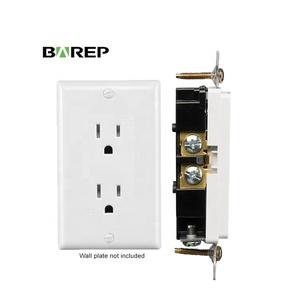 เต้ารับไฟฟ้าแบบสองช่อง BAREP 15A 125V รุ่น NEMA 5-15R ป้องกันการงัดแงะ ได้รับการรับรองมาตรฐาน CULus หน้าสัมผัสทองเหลือง ตัวเรือนพลาสติกสีขาว - Product Image 3