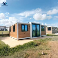 Maison conteneur extensible sur mesure de 20 pieds, maisonnette préfabriquée avec vitrage pleine hauteur pour villa ou complexe hôtelier