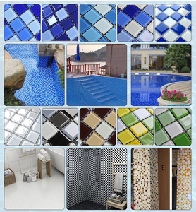 Mosaico de Vidrio y Cerámica <span class=keywords><strong>Azul</strong></span> Cristal de Foshan para Decoración de Piscinas, Venta al por Mayor - Product Image 2