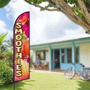 2.5*11.5 FT High Quality Custom SMOOTHIES Feather <b>Flags</b> Beach <b>Flag</b> for Beach Party and Advertising Promotions - Product Image 5