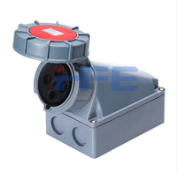Prise électrique industrielle murale HFE HFN-1342 63A 380V IP67 IEC60309 CE