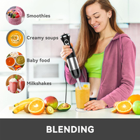 Mixeur Plongeant Électrique 4-en-1 avec Hachoir, Sans BPA, Vitesse Variable, pour Cuisine Domestique et Hôtelière