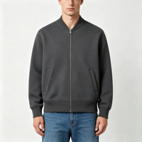 Blouson Bomber Zippé Homme Personnalisé en Gros, Col Baseball Uni, Léger et Décontracté en Maille