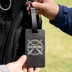 Étiquette de bagage en métal pour sac de golf, personnalisable avec divers designs, outil de réparation de divots, étiquettes pour sacs de golf - Product Image 1