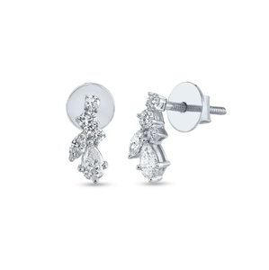 Boucles d'oreilles rondes minimalistes en diamant avec des pierres de haute clarté et une expérience de port confortable Fournisseur indien - Product Image 1
