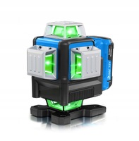 Niveau laser PRO CROSS LINE Laser 360 4D Vert 2 Trépieds sans fil 16 lignes