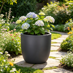Pot de fleurs moderne en plastique pour hortensias - Écologique, auto-arrosant, capacité 15L, résistant aux UV, pour jardin domestique, durable - Product Image 1