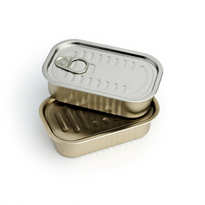 Direct usine, boîte de conserve alimentaire vide <span class=keywords><strong>en</strong></span> deux parties 150G 160G pour thon et pilchards, logo personnalisé - Product Image 3