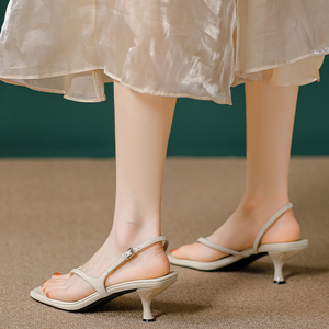 Nuovi Sandali Estivi da Donna con Tacco a Spillo, Comodi e Alla Moda, con Cinturino Posteriore e Punta Aperta - Product Image 6