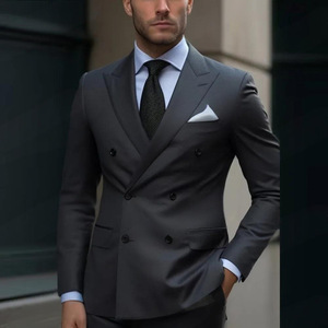Costume <span class=keywords><strong>Homme</strong></span> Haut de Gamme Sur Mesure Croisé Deux Pièces Coupe Slim, Veste et <span class=keywords><strong>Pantalon</strong></span> Long, Idéal Soirée, <span class=keywords><strong>Mariage</strong></span>, Banquet, Business, Style Frac - Product Image 5