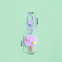 Porte-clés Sucette en Résine Adorable avec Décoration Cœur, Pendentif Bonbon Coloré, Breloque Sac Mignonne, Pendentifs Sac à Dos, Cadeaux de Mariage pour Invités