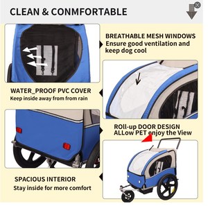 Remorque pliable à deux places pour enfants, <span class=keywords><strong>chariot</strong></span> de transport pour <span class=keywords><strong>vélo</strong></span> d'enfant - Product Image 3