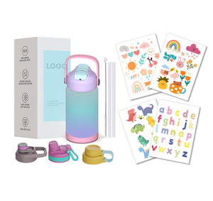 Nouvelle Arrivée Bouteille d'eau isotherme en acier inoxydable pour bébés et enfants, avec paille, pour l'école, garde au chaud et au froid - Product Image 4