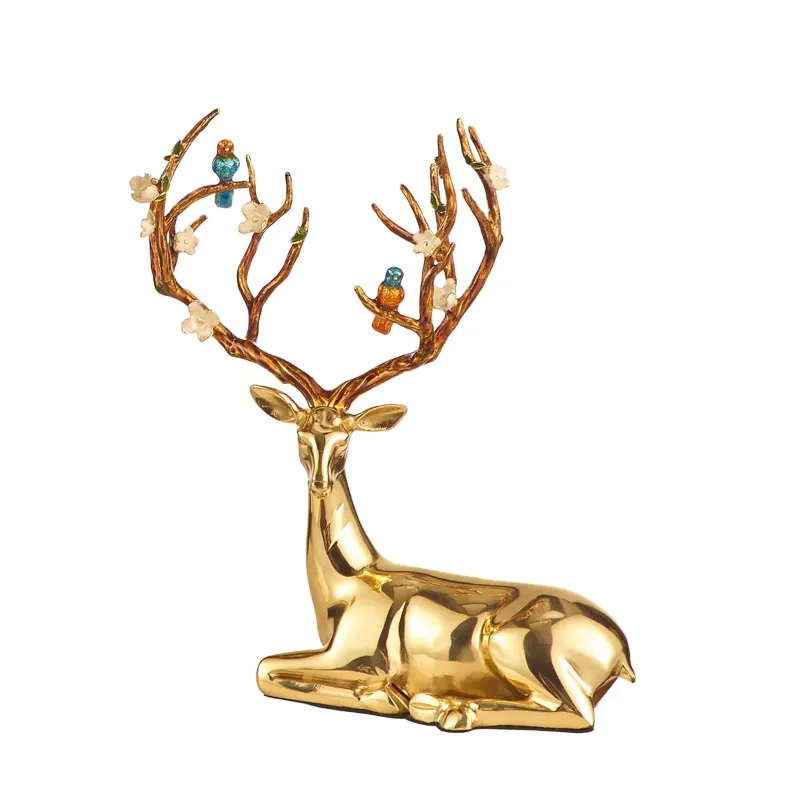 NOSHMAN Estatua de metal Creative Home Decor Abstract Metal Deer Decor Figurine Decorative Metal Statue Best Xmas Gift