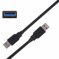 Câble d'extension USB 3.0 carré étanche à un port en cuivre pour tableau de bord de voiture, bateau, moto, 1 mètre