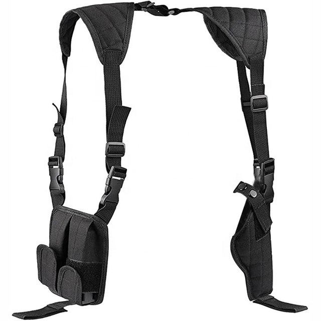 Ambidextrous Vertical Shoulder Gun Holster with Dual Magazine Holder Concealed Carry Hunting Accessory