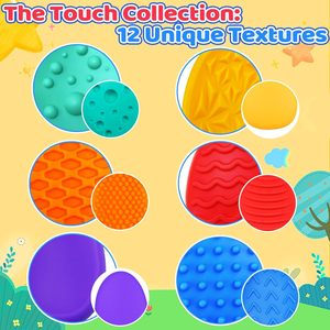 Juguetes Sensoriales Antiestrés, Piedras Educativas Personalizables para Niños, Paquete de 6, Texturizadas, Suaves, Ecológicas, Duraderas, de Silicona, Calmantes - Product Image 4
