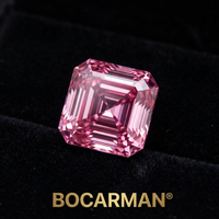BOCARMAN Vente en gros usine Pierres de moissanite VVS de laboratoire, taille Asscher, 0,5-7 carats, blanches, 6,5-11 mm, effet de couleur/feu