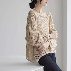 سترة نسائية رقيقة مجوفة بتصميم كوري فضفاض للربيع والخريف/الشتاء، مناسبة للإجازات - Product Image 3