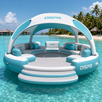 Plateforme flottante gonflable robuste pour événements estivaux, quai aquatique durable pour fêtes et divertissements en plein air