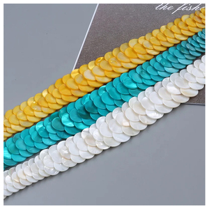 สร้อยคอมุกหลากสีลายเกล็ดมังกรลูกปัดมุกหลายสีขาวสไตล์ฤดูร้อน - Product Image 5