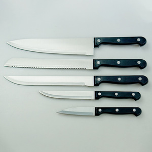 Bán buôn 5 Piece thép không gỉ Nhà Bếp <span class=keywords><strong>Knife</strong></span> <span class=keywords><strong>Set</strong></span> Trái Cây gọt tiện ích bánh mì khắc đầu bếp dao với PP xử lý cho nấu ăn - Product Image 4
