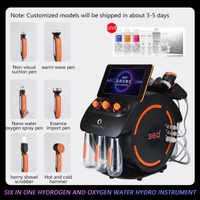 Machine de beauté faciale à l'eau hydrogène-oxygène 360° très vendue avec écran 10,1 pouces, machine hydro-faciale 6 en 1