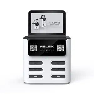 Relink 6 Slots Phone Shared Portable Battery Vending Machine Rental Powerbank Share Power Bank Sharing Charging Station Kiosk
