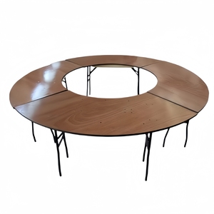 Tavolo Pieghevole da Esterno in Legno <span class=keywords><strong>a</strong></span> <span class=keywords><strong>Mezzaluna</strong></span>/Spirale per Banchetti - Product Image 5