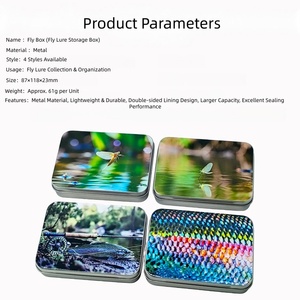 Caja de Pesca con Mosca Metálica de Bordes Redondeados, Diseño Compacto Mini de Doble Cara para Almacenamiento de Señuelos, Accesorio de Pesca con Mosca Ligero e Impermeable - Product Image 2
