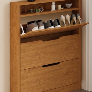 High-quality solid wood particleboard <b>shoe</b> rack, custom-made large-capacity home <b>storage</b> cabinet for entryways and indoor - Product Image 2
