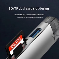Lector de Tarjetas OTG USB3.0 de Alta Velocidad Tipo-C 6 en 1, Aleación de Aluminio, para Teléfonos Móviles, Computadoras, Laptops, Tablets, Adaptador USB C SD/TF/U Disk
