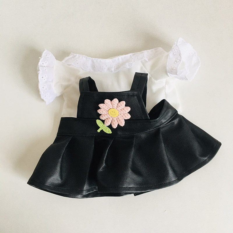White shirt-sunflower printed leather skirt