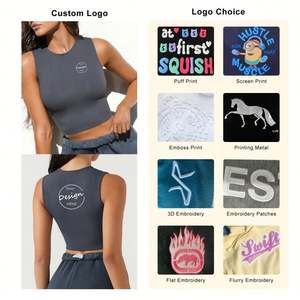 Vente en Gros Logo Personnalisé Décontracté Slim Fit Sport Street Wear Impression Numérique Débardeurs Femmes pour Femmes Crop Top - Product Image 6