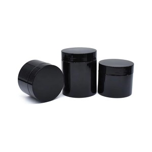 50g 60g 80g 100g 120g 150g 200g 250g 500g Pot en plastique cosmétique noir rond Pot de crème PET étanche durable avec joint noir - Product Image 1