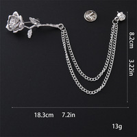 Boucle en alliage de style européen américain pour hommes, accessoires de costume pour la télévision, collier de broche à chaîne de rose personnalisé