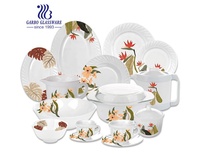 Service de table de mariage, vaisselle de luxe, service de table avec assiettes à salade, vaisselle en verre opale, 58 pièces, 72 pièces, vente en gros